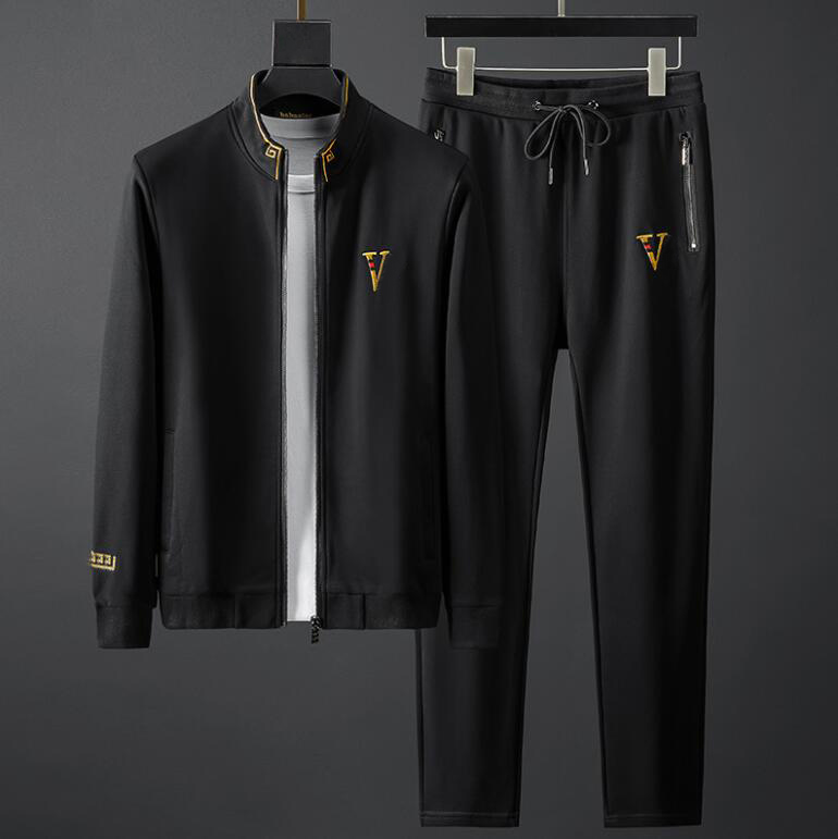 

Fashion Stylist Tracksuit Men Leisure Sport Suit Men's Sportswear Design Jogger Set Cool Sweatshirt For Men Free Shipping, Black