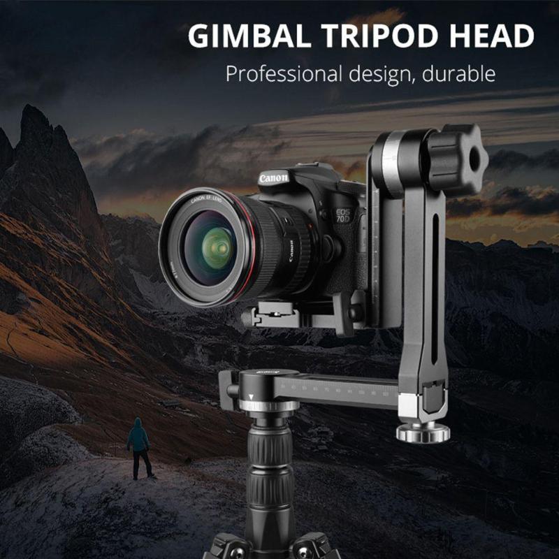 

Vertical Gimbal Tripod Head Aluminium Alloy 1/4 or 3/8 Screw for DSLR Telephoto Lens Camera Quick Release Plate