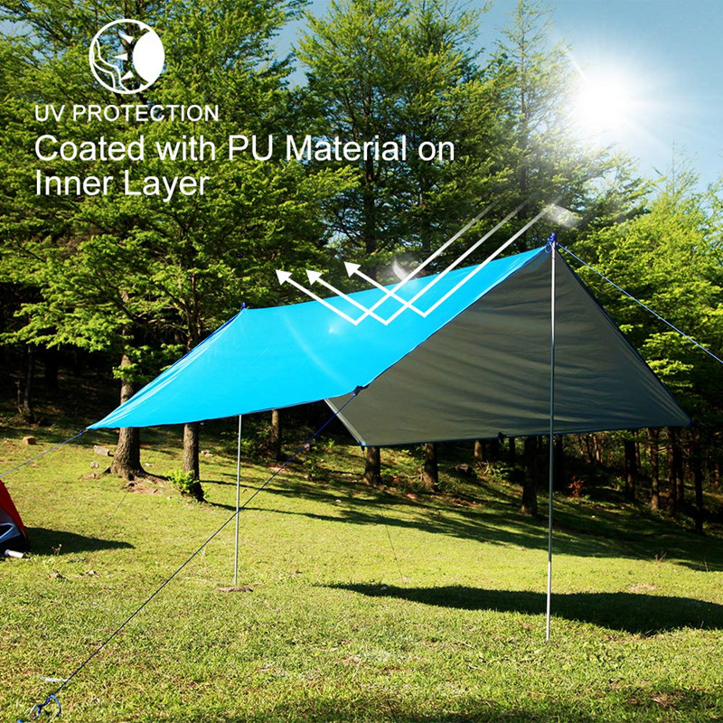 

10x10 Anti-UV Waterproof Sun Shelter Hammock Canopy Moisture-proof Mat,camping Portable Survival Shelter Camping Equipment