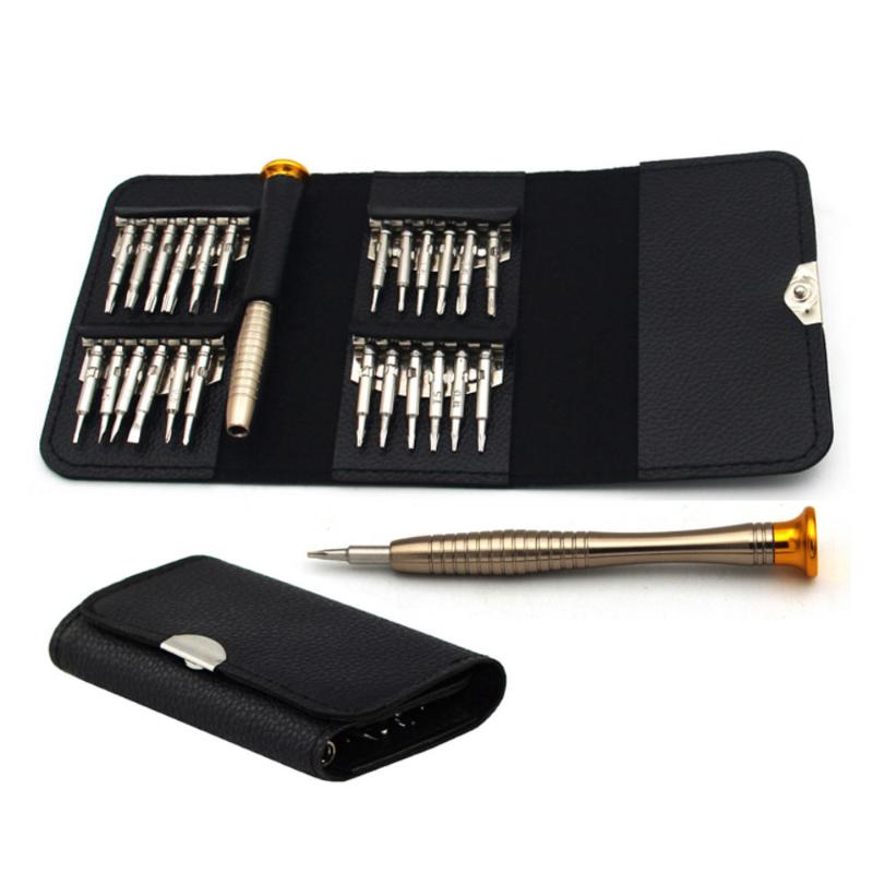 

Precision Screwdriver Set Repair Opening Tool Kit 25 in 1 with Leather Case for Mobile Phone Small Toy Disassemble Hand Tool Kit