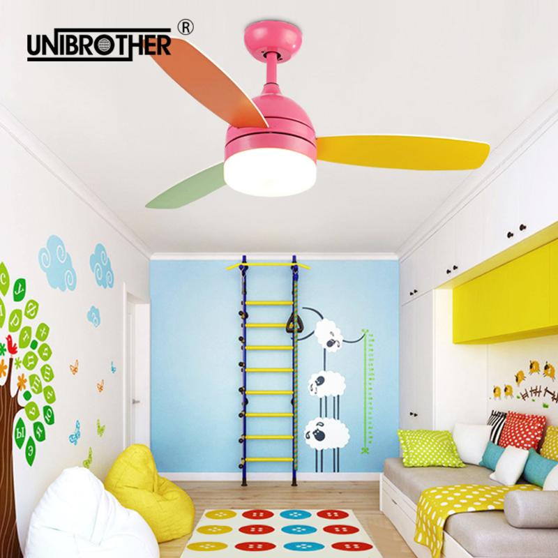 

42 inch led Ceiling fan lamp light Remote Control with lights 18w cooling fans 220V AC Multi color for Restaurant Kid's Room