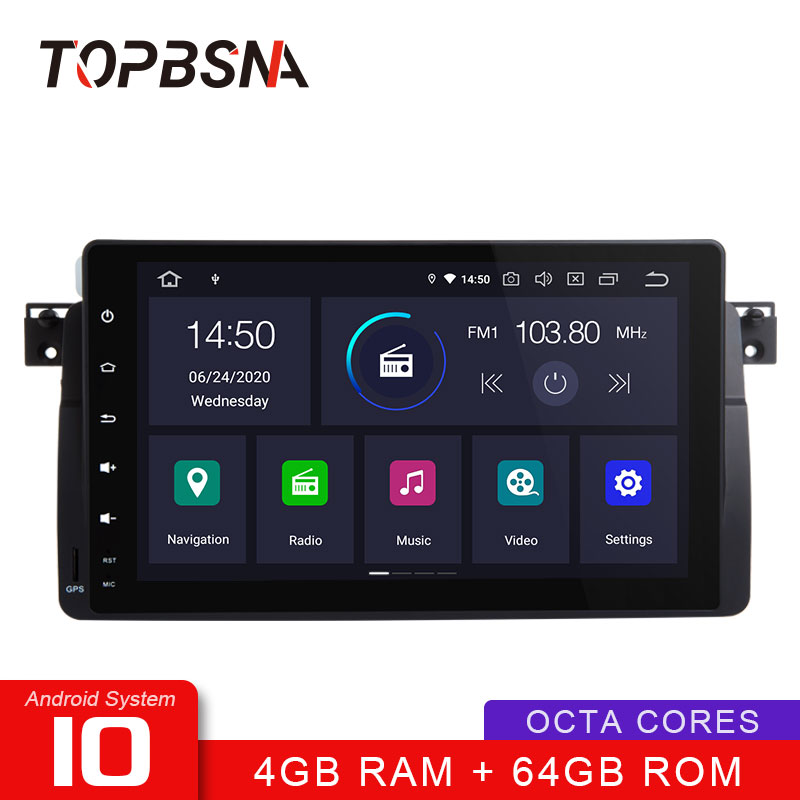 

TOPBSNA 9 inch Android 10 Car DVD Player for E46 M3 MG ZT Rover 75 WIFI Multimedia GPS Navigation 1 Din Car Radio Video Auto