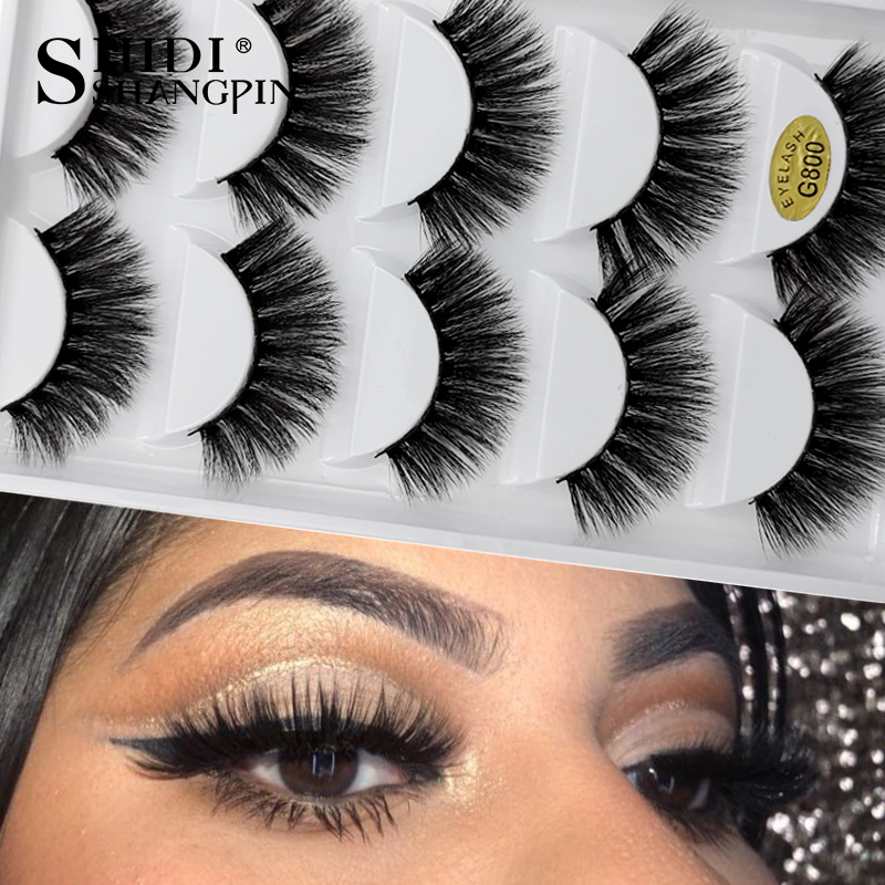 

5 Pairs Mink Eyelashes False Eyelashes Cruelty free Lashes Handmade Reusable Natural False Lashes Makeup 3D Mink Lash