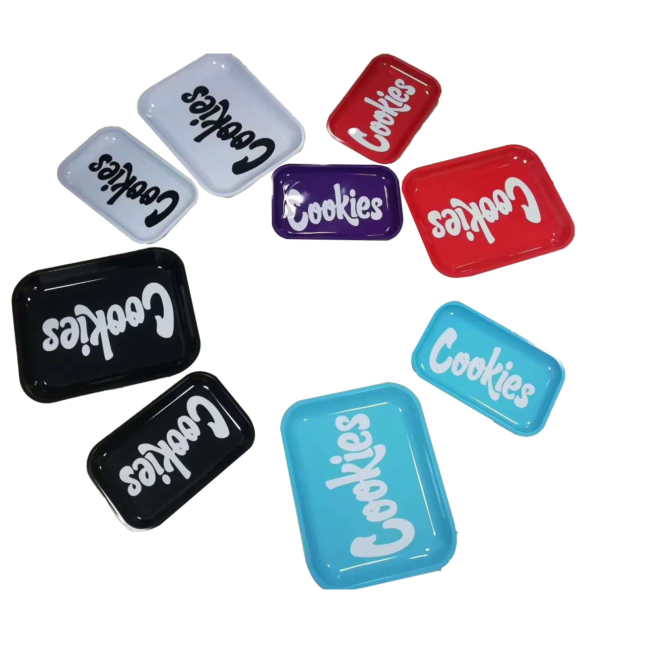 

3 Sizes Cookies Rolling Tray Tobacco Display Tray Smoking Set 34x27cm Rolling Tray kit Wholesale DHL Free Shipping