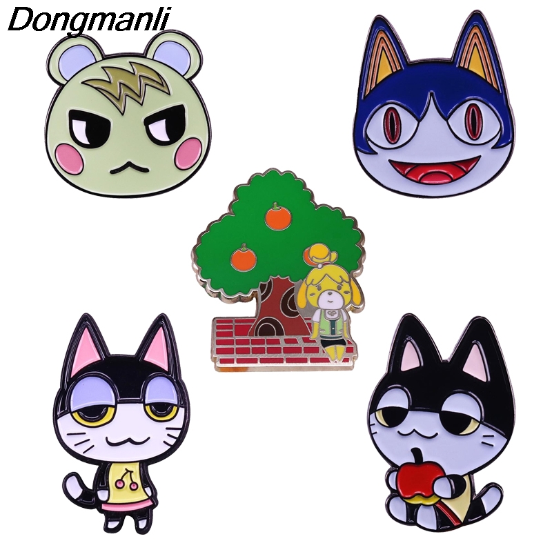 

P5076 Dongmanli Animal Crossing Hard Enamel Pins Brooch Women Lapel Backpack Bags Badge Fashion Jewelry Gifts