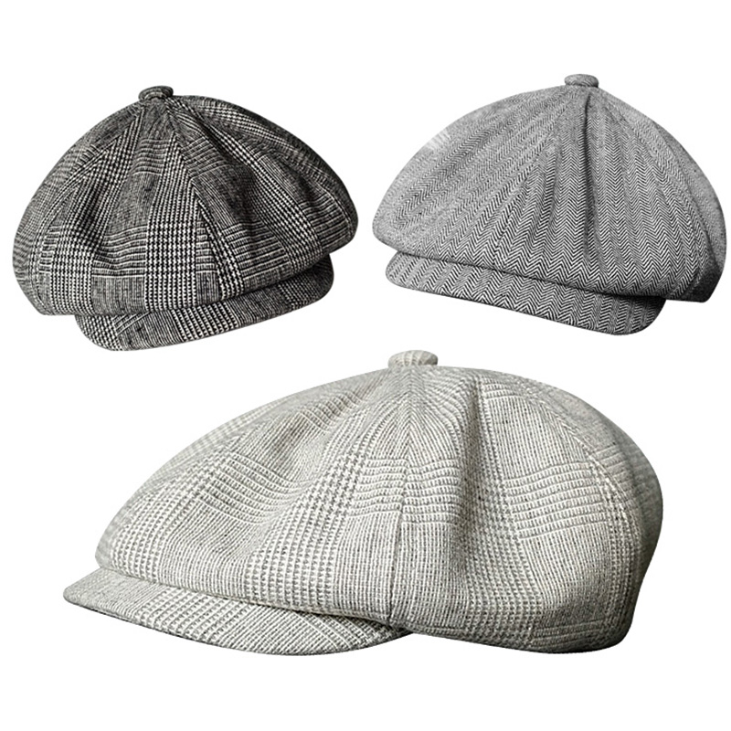 

Berets Sboy Cowboy Octagonal Cap Summer Breathable BoChun Cotton And Linen Material Man Hat Beret Painter, See chart