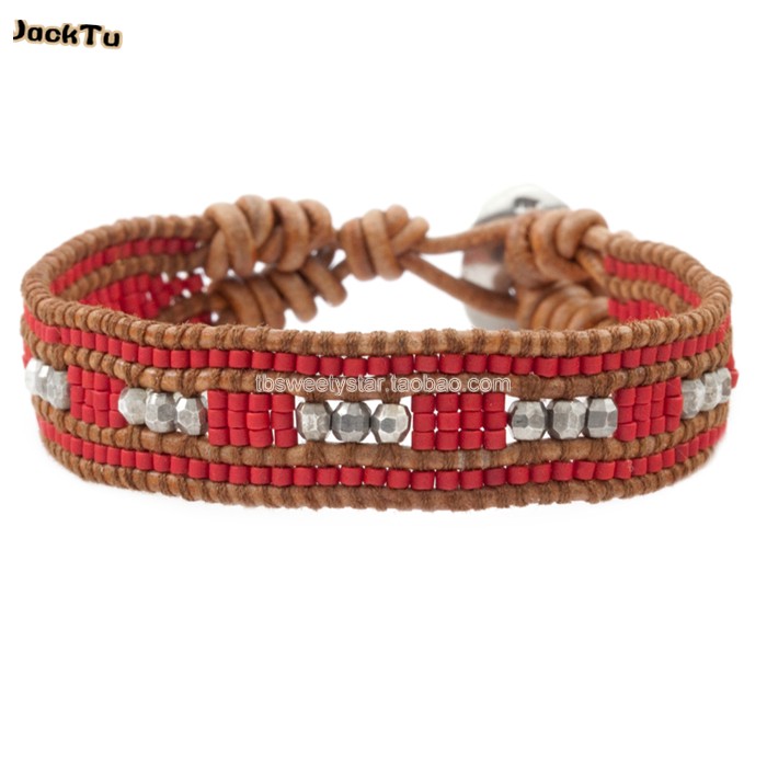 

red seed bead america style jewelry for men and woman