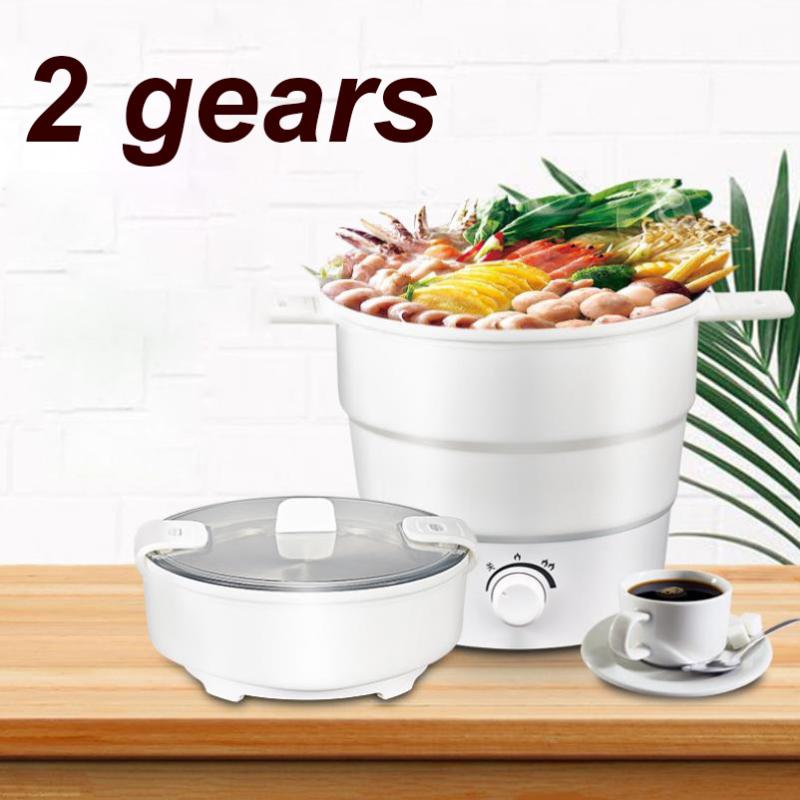 

220V 1-2L Foldable Electric Kettle Silicone Foldable Portable Travel Camping Water Boiler rice cooker Electric Skillet