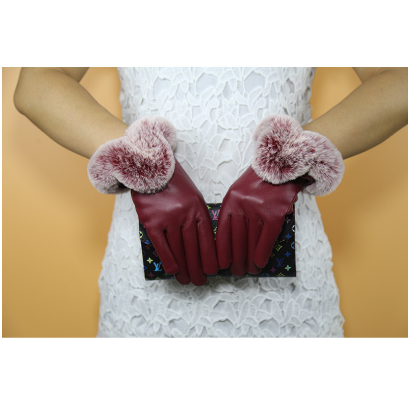 

Women Gloves 2020 Thermal Soft Lined Leather Glove Wrist Solid Black Adult,Winter Female Leather Gloves Womens Warm