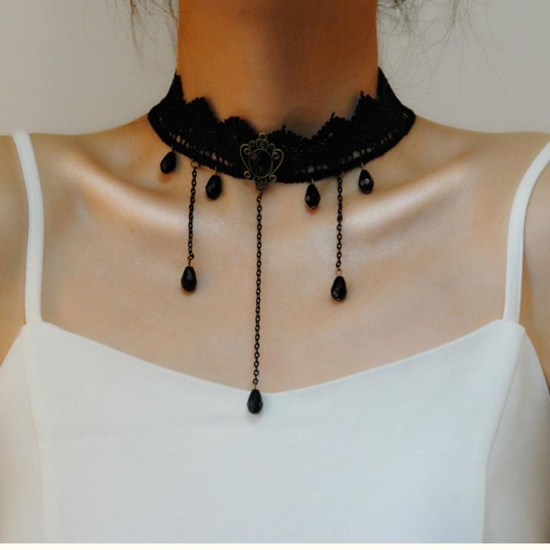 

NEW Gothic Jewelry Vintage Lace Necklace & Pendant Women Accessories Choker Necklace False Collar Statement Necklaces