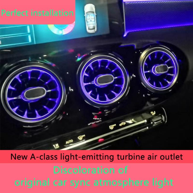 

For - illuminated mid-control turbine air outlet atmosphere light new A-class interior upgrade and modification, As pic