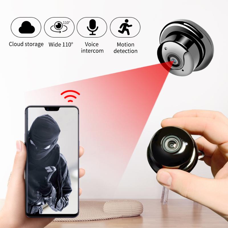 

black 1080P Wireless Mini WiFi Camera Home Security Camera IP CCTV Surveillance IR Night Vision Motion Detect Baby Monitor P2P
