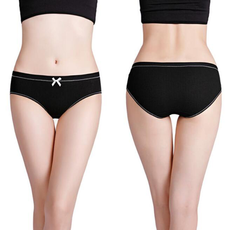 

Solid Color Cotton Sexy Underwear Women Panties Bow Cotton Panties Ladies Sexy Lingerie Women Underwear Underpants Bragas Mujer, Grey