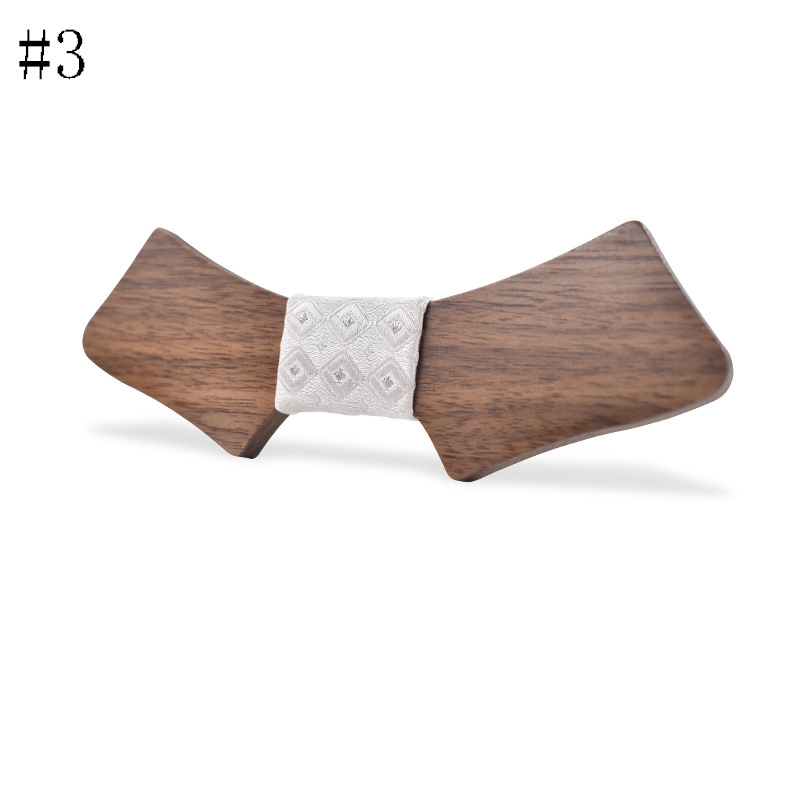 

New - Adult Geometric Hipster REAL Wood Wooden Bow Tie Bowtie Mens Men
