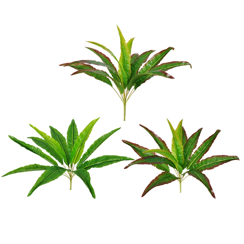 

Best 3PCS Artificial Leaves Agave Bunches Kelp Grass Plant Wall Accessories, Green