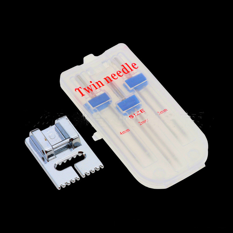 

Multifuctional Double Twin Needles Wrinkled Sewing 9 Grooves Presser Foot Size 2/90 3/90 4/90 Sewing Accessories Tools