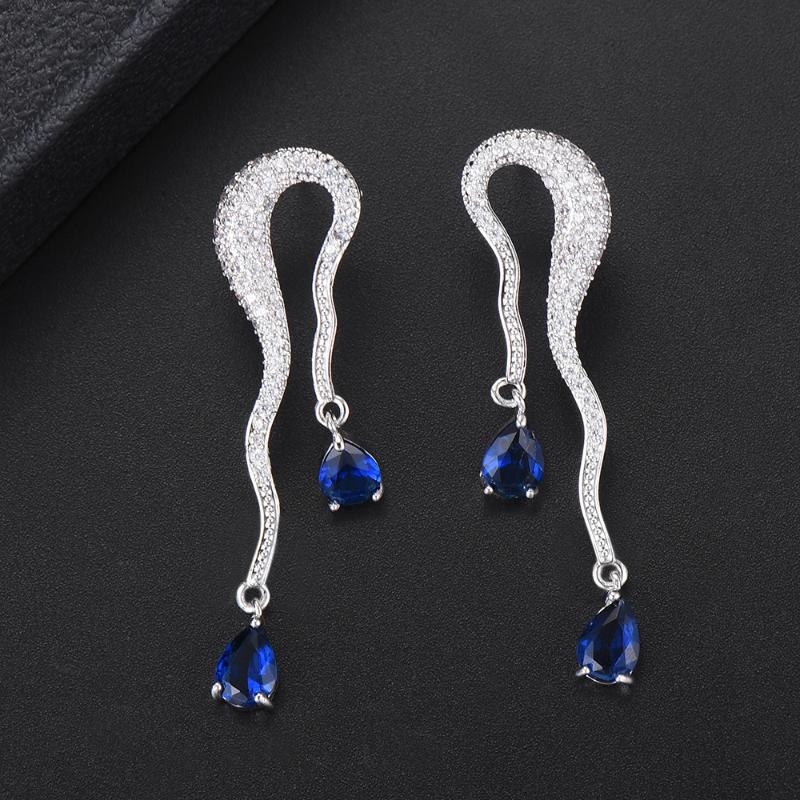 

Trendy Irregular Waterdrop Shape Dangle Earrings Cubic Zirconia Earrings Jewelry aretes de mujer modernos 2020