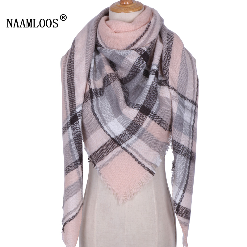 

2020 Brand Designer Winter Scarf For Women Cashmere Autumn Fashion Warm Large Triangle Shawl Plaid Wool Blanket Wholesale M837