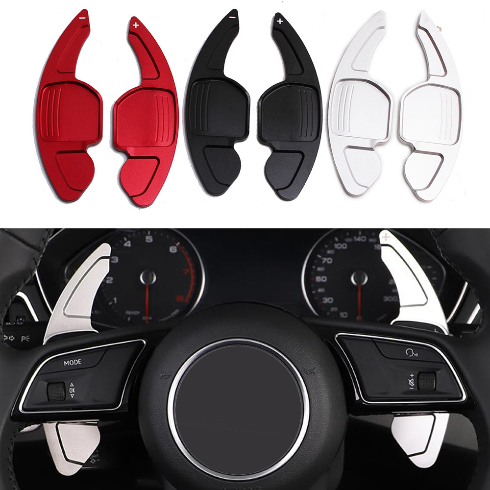 

For Audi A3 A4 A4L A5 A6 A7 A8 Q3 Q5 Q7 TT S3 R8 Red Silver Aluminum Car Steering Wheel Shift Paddle Shifter Gear Extention