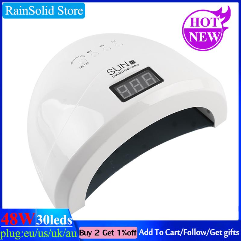 

SUN 1S LED Nail Lamp 48W Lamp For Nails 30 LEDs UV Automatic induction With 10s/30s/60s/99s Timming Suitable For All Gels, Usb sunone