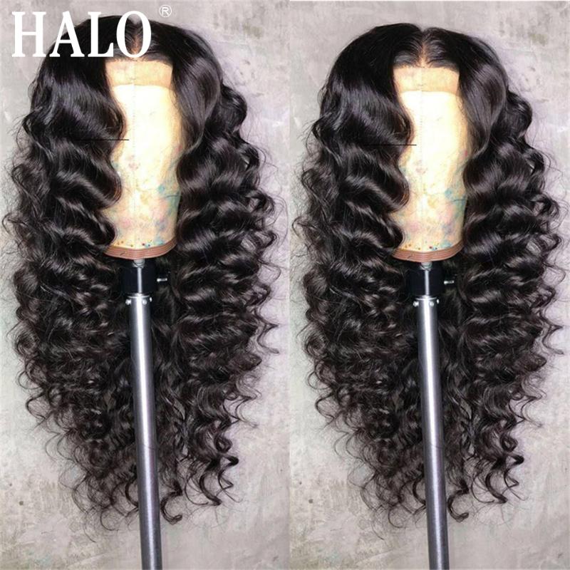 

28 30 Inch Loose Deep Wave 13x4 Lace Frontal Wig Brazilian Glueless Pre Plucked Remy Lace Front Human Hair Wigs For Black Women, Natural color