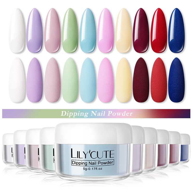 

LILYCUTE Dipping Nail Powder Matte Effect Glitter Nail Pigment Natural Dry for Gel Polish DIY Art Decoration 5g