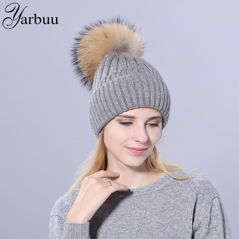 

YARBUU] winter hats for women ball pom poms beanies girl autumn beanie caps warmer bonnet ladies casual cap female hat, Black
