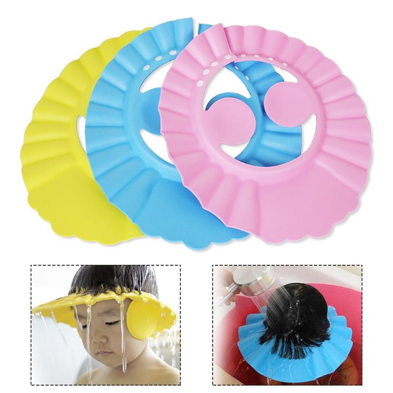 

1pcs Baby Shampoo Cap Wash Hair Kids Bath Visor Hats Adjustable Shield Waterproof Ear Protection Eye Children Hats Infant