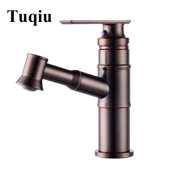 

Vidric New Basin Faucet brown Oil Brushed Brass Bathroom Faucets Hot and Cold pull out Contemporary Mixer Tap torneira