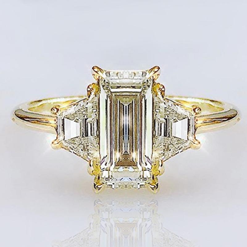 

Huitan Simple Classic Design Bridal Wedding Ceremony Rings Shiny Geometric CZ Zircon Elegant Anniversary Gift Women Ring Jewelry