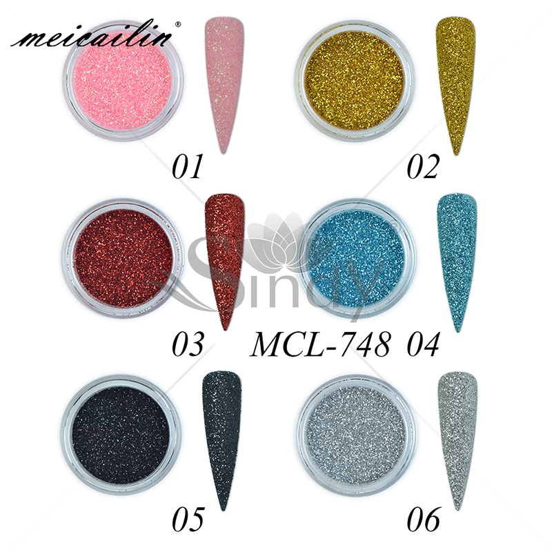 

6 Colors Holographic Laser Glitter Nail Powder Dust Sandy Matte Designs UV Gel Art Charm Decorations Pigment DIY Manicure Set