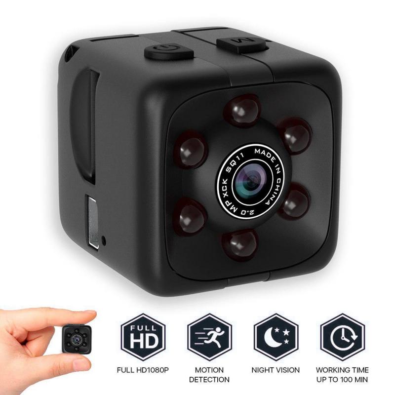 

Black 1080P SQ11 Mini Camera USB Car Micro Camera Smart Home Security Cameras HD Night Vision Motion Detection Action