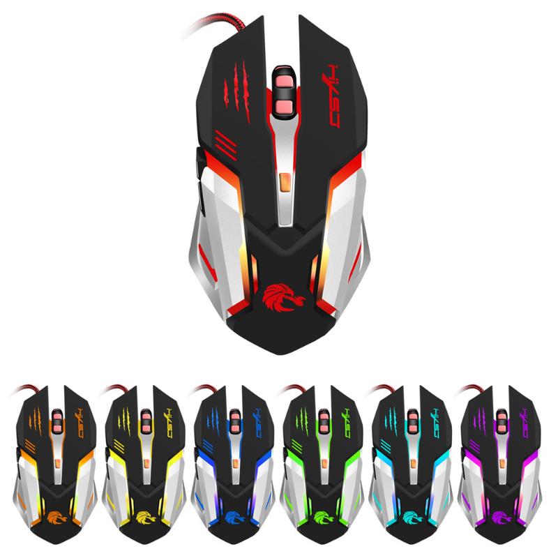 

6Button Wired LED Light Up Gaming Mouse 5500 DPI Pc Desktop Office Entertainment Laptop Accessories Mice