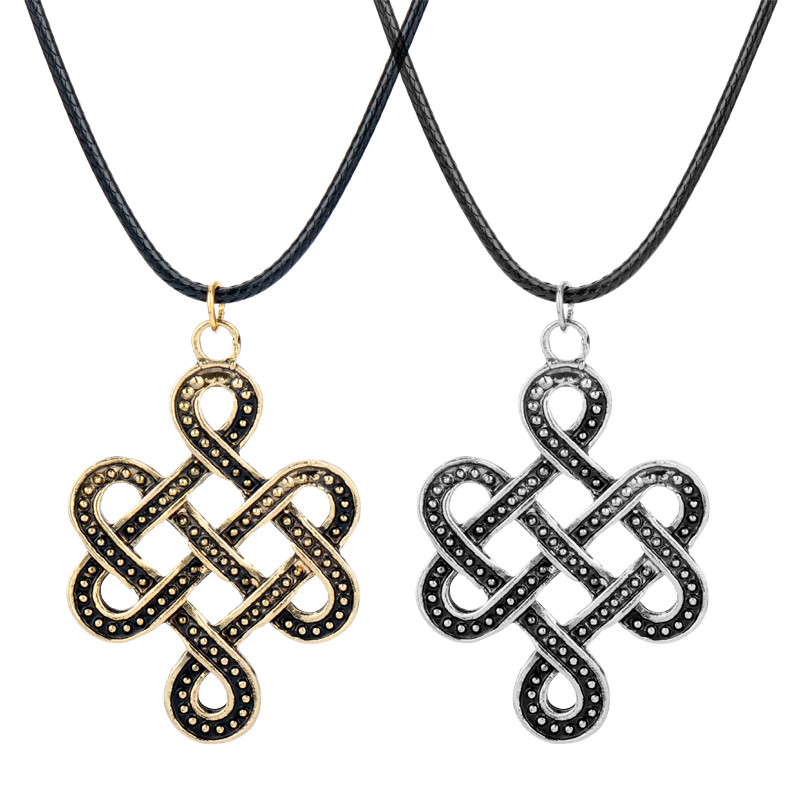

Chinese knotting Necklace Women Choker Pendants Necklaces Vintage jewelry Metal Charms Necklace Female Jewellery collares