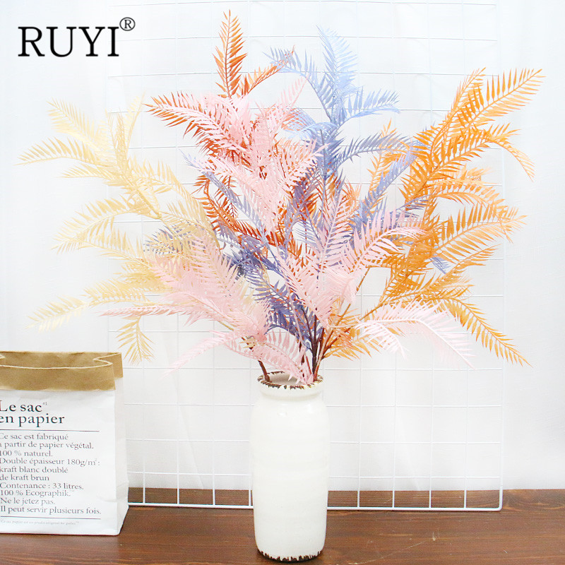

Plastic Iron Tree Bamboo Green Plants Simulation Sunflower Leaves Scattered Tail Leaf Wedding Floral Arrangement Materials 1pc, Purple