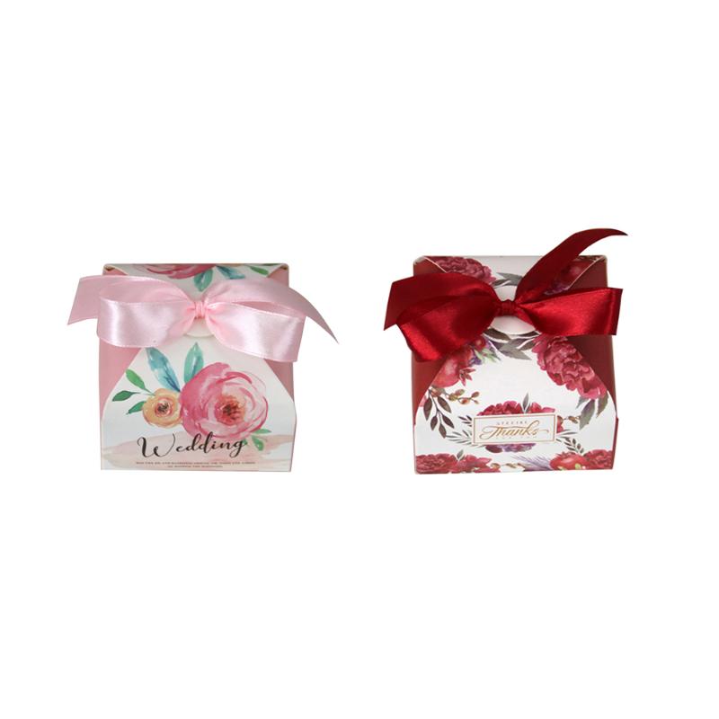 

50pcs Creative Grey Marble Gift Bag Box for Party Baby Shower Paper Chocolate Boxes Package/Wedding Favours candy Boxes