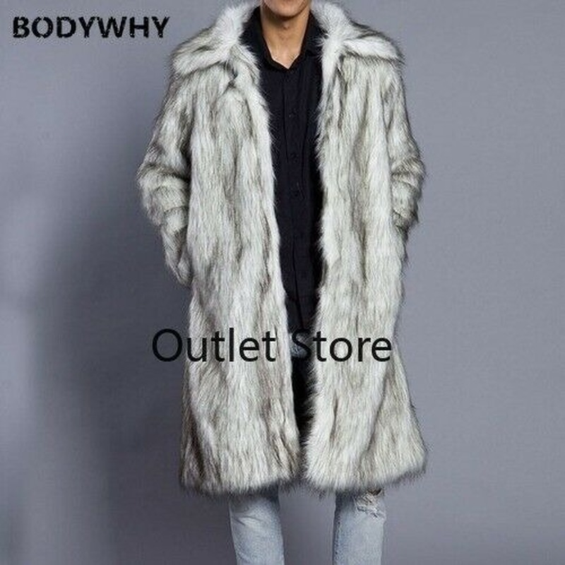 

Autumn Winter Fashion Warm New Men' Square Collar Faux Coat Thick Windbreaker Vintage Overcoat Oversize Outwear, Picture colour1