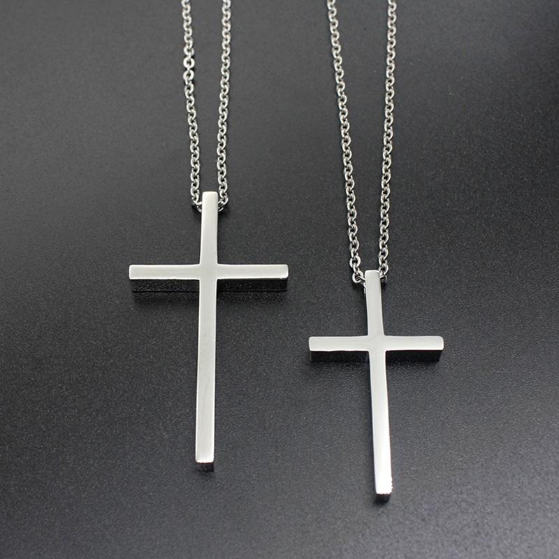 

necklaces mens steel cross Big medium small cross pendant stainless steel chains necklace jewelry on the neck Hip hop wholesale