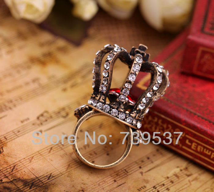 

New Arrival Korean Style Rhinestone Royal Crown Ring