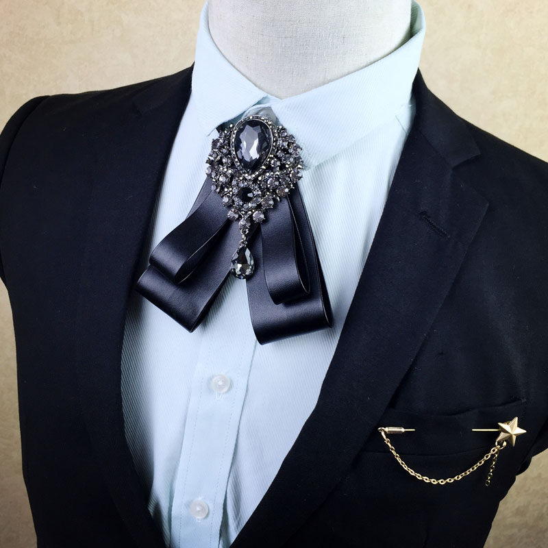 

Neck Ties Fashion Diamond Elegant Gentleman Bow Butterfly Wedding Party Korean Noble Original Design Tie