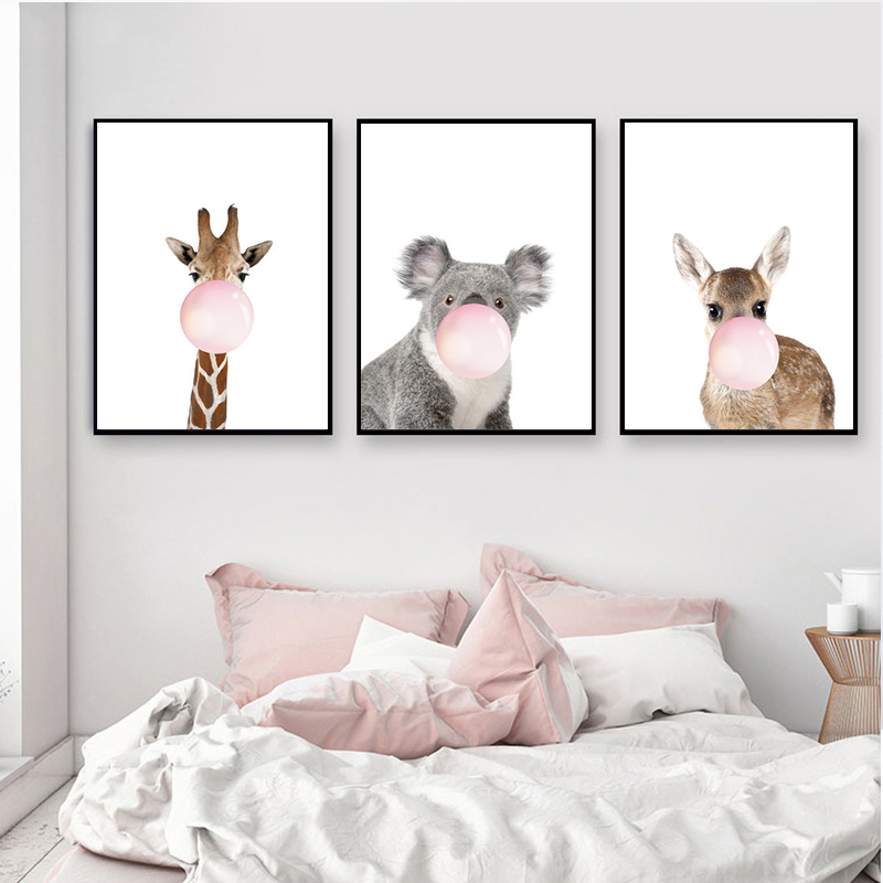 

Wall Art Nordic Poster Canvas Print Nursery Decor Animal Zebra GiraffeCuadros Para El Hogar Quadros De Parede Para Quarto