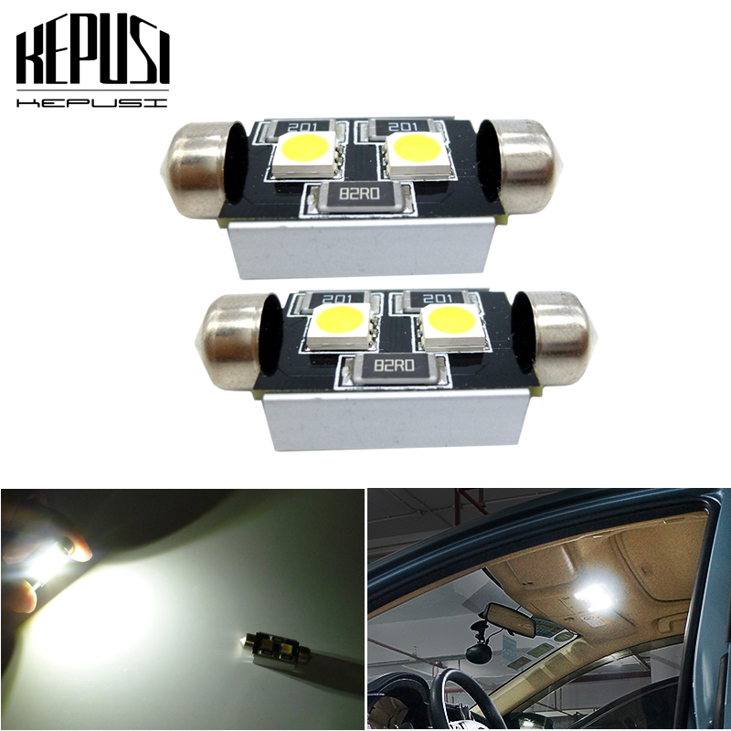 

2Pcs C5W 36mm Festoon LED 2SMD Dome Light Car Interior Lighting for E46 1998-2005 E60 2008-2010 12V White C10W, As pic