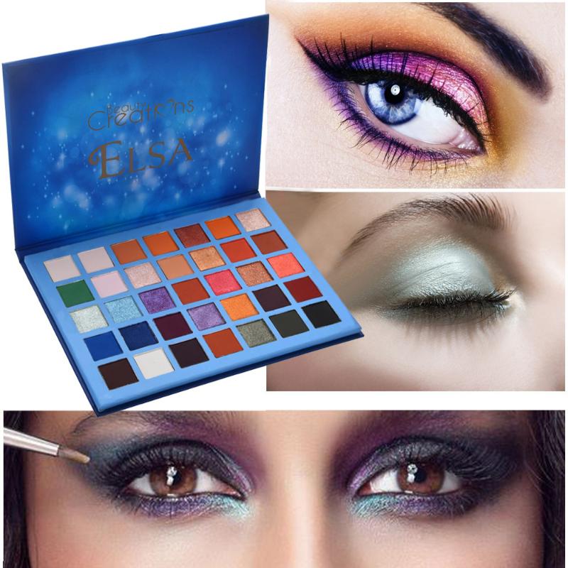 

35 Colors Cosmetic Powder Eyeshadow Palette Makeup Natural Shimmer MaSet Pearlescent Matte Eye Shadow Palette, As shown