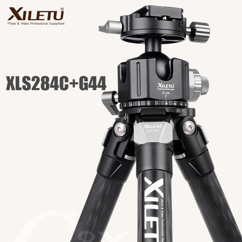 

XILETU XLS-284C + G44 Professional Carbon Fiber Stand Tripod 360 Degree Panorama Ballhead For Digital Dslr Camera/Video