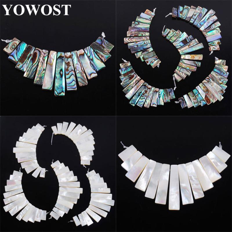 

Free shipping Natural New Zealand Abalone Shell 13Pcs Stick Beads Pendant Set IBN332