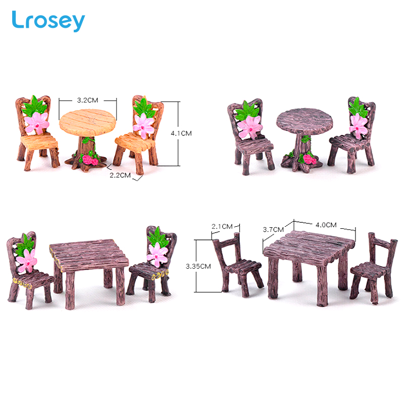 

Resin table chair craft DIY material Micro Landscape loves Ornament Fairy Garden Miniature Figurine home decoration accessories