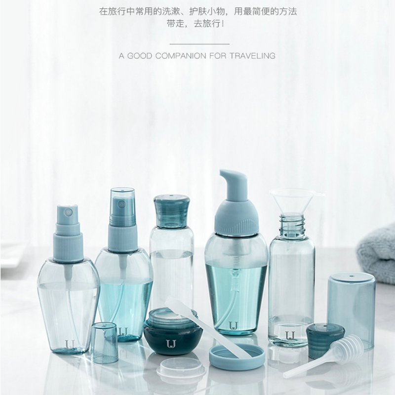 

6pcs Cosmetic Bottling Travel Bottling Business Trip Portable And Compact Transparent Bottle Storage Bag Packaging