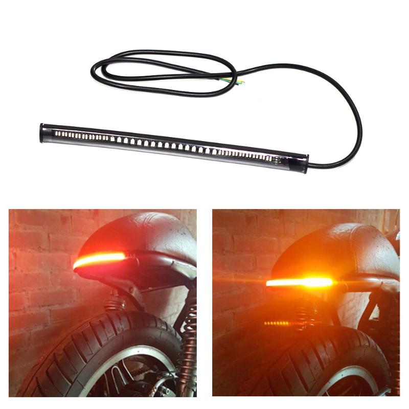 

LED Stop Signal Light Motorcycle Waterproof Turn Signals Lights Tape LED Auto Belt signal for Motor Strip Car Auto-turn Lamp, As pic