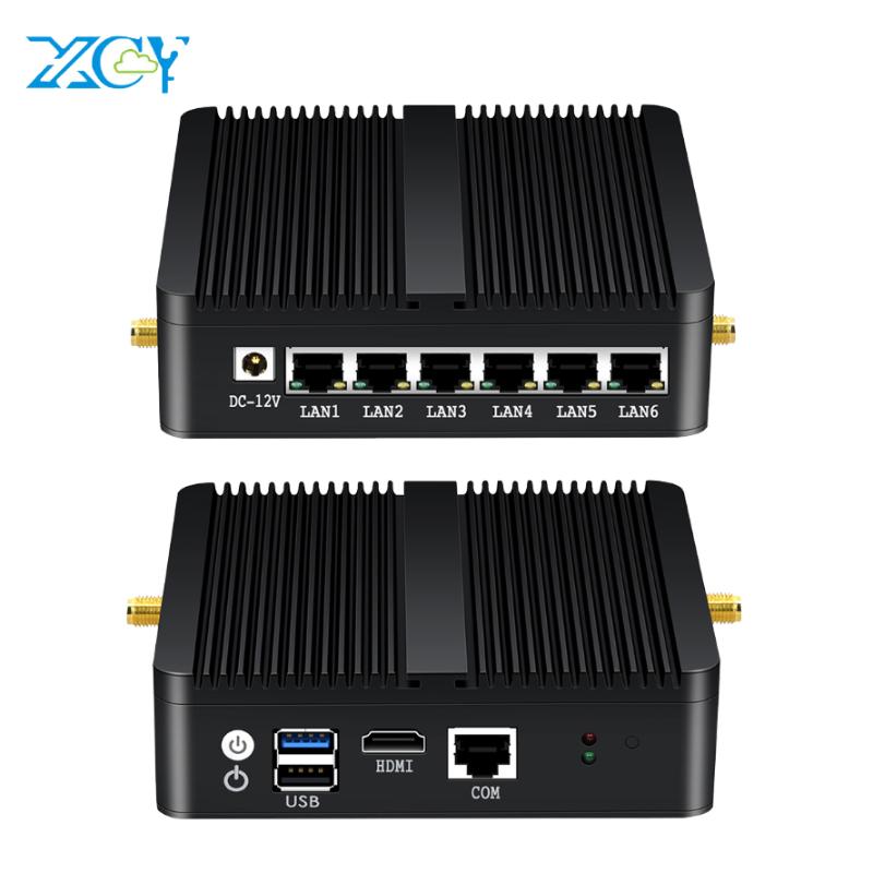 

Xcy Fanless Mini Pc Intel Celeron Core j1900 6lan Minipc Linux Compute Stick Desktop Pfsense Pocket Micro Tv Box Portatil