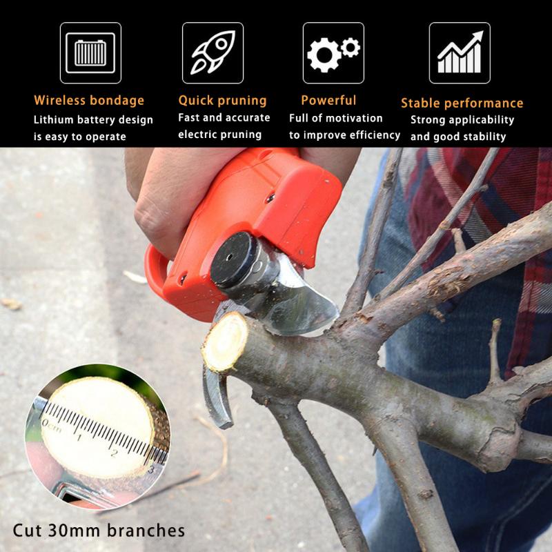 

16.8/21V Cordless Pruner Lithium Ion Trimmer Fruit Tree Bonsai Trimmer 4 Speed Electric Tree Branch Trimming Garden Tools